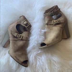 Guess open toe booties